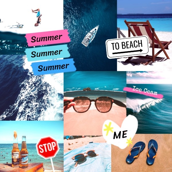 Beach And Ocean Summer Vacation Collage