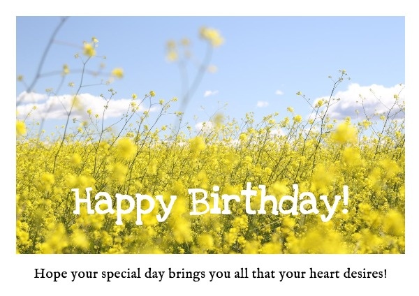 Yellow Flower Birthday Wishes
