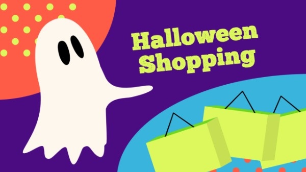 Cartoon Halloween Shopping
