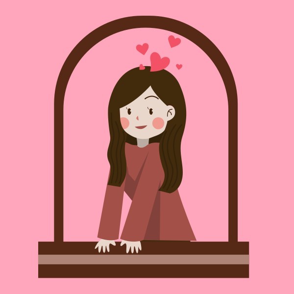 浪漫情侣恋人告白粉色女生