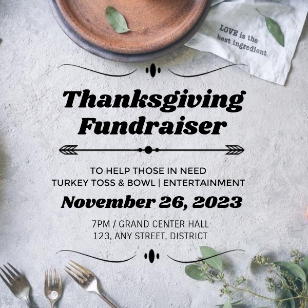 White Simple Thanksgiving Fundraiser