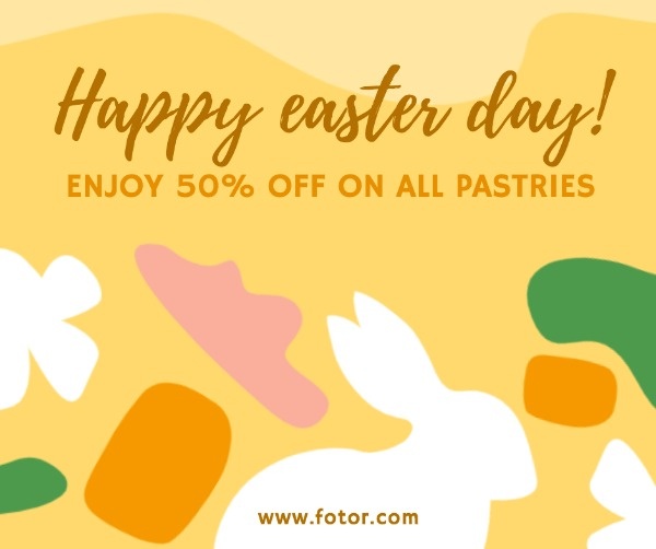 Yellow Happy Easter Day Pastries Sale
