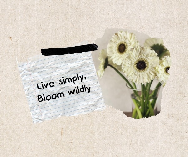 Simple Marble Background Flower Quote