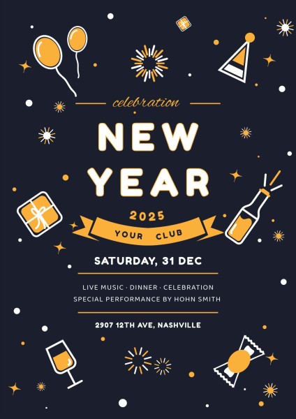 yearcelebrationgatheringholidaywinterseasonnew start海报聚会派对