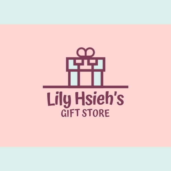 Pink And Blue Gift Store Logo 