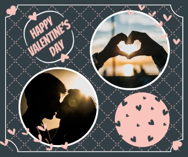 Dark Blue Valentine's Day Love Collage