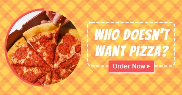 Yellow Pizza Online Businese Facebook Ad Medium