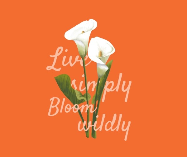 Orange Lily Simple Quote Mobile Background