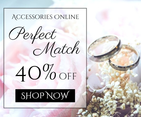 White Flower Wedding Ring Banner Ads