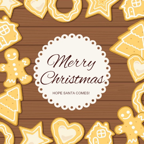 褐色圣诞节小饼干主体海报