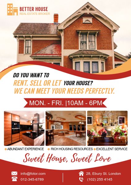 房屋中介公司英文海报