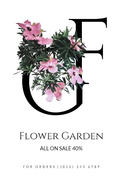 White Background Of Flower Store Sale