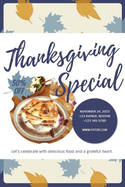 Thanksgiving Restaurant Special Sale