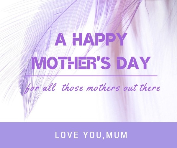 紫色简约母亲节主题方形海报