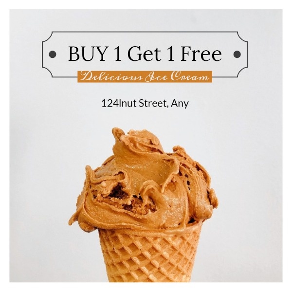 White Ice Cream Buy One Get One Free Sale