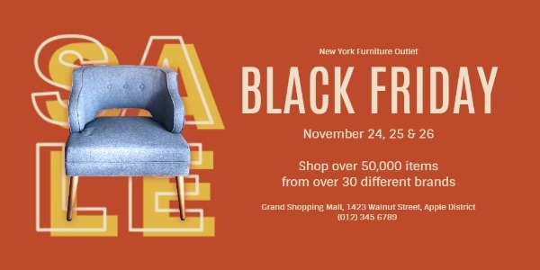 Orange Black Friday Furniture Super Sale