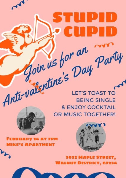 Orange Stupid Cupid Anti-valentine's Day