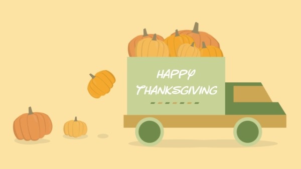Pumpkin Happy Thanksgiving YouTube Channel Art Template