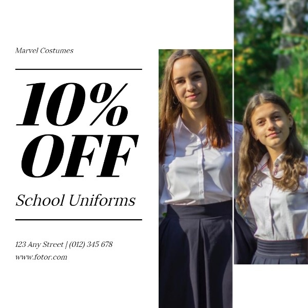 White And Black School Uniform Sale
