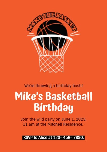 Basketball Birthday Party