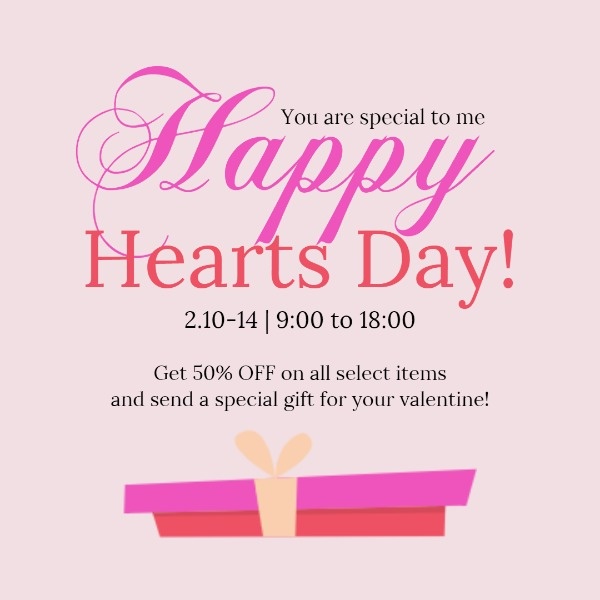 Pink Happy Heart Day Sale