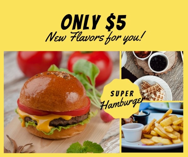 Yellow And Supper Hamburger Promotion