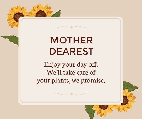Sunflower Mother's Birthday Wishes Card