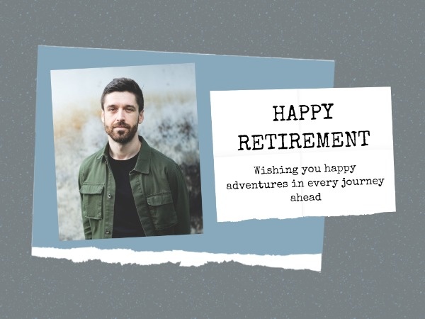 Simple Blue Happy Retirement