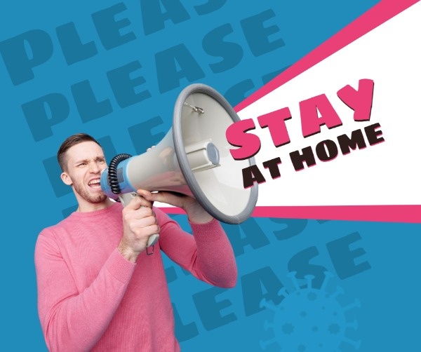 Blue Stay At Home Graphics
