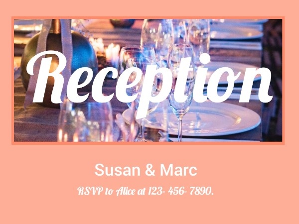 Modern Reception Invitation Card