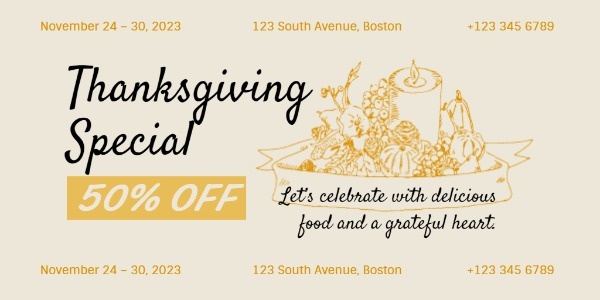 Thanksgiving Restaurant Special Offer