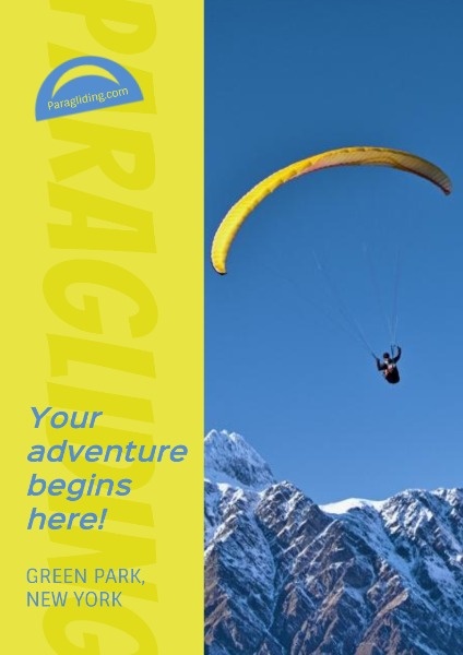 Blue And Yellow Paragliding Sport