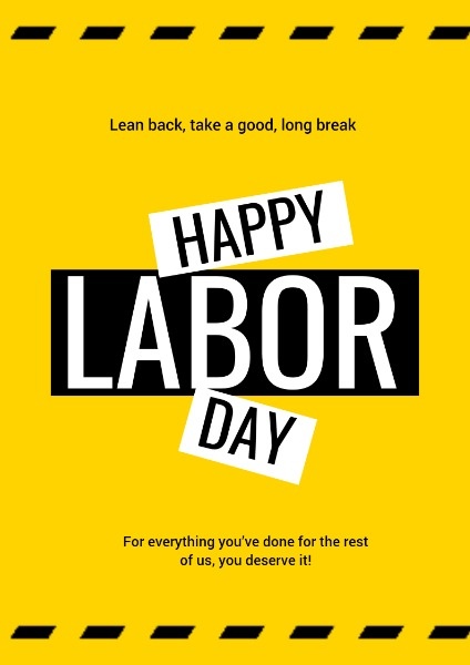 Yellow Happy Labor Day