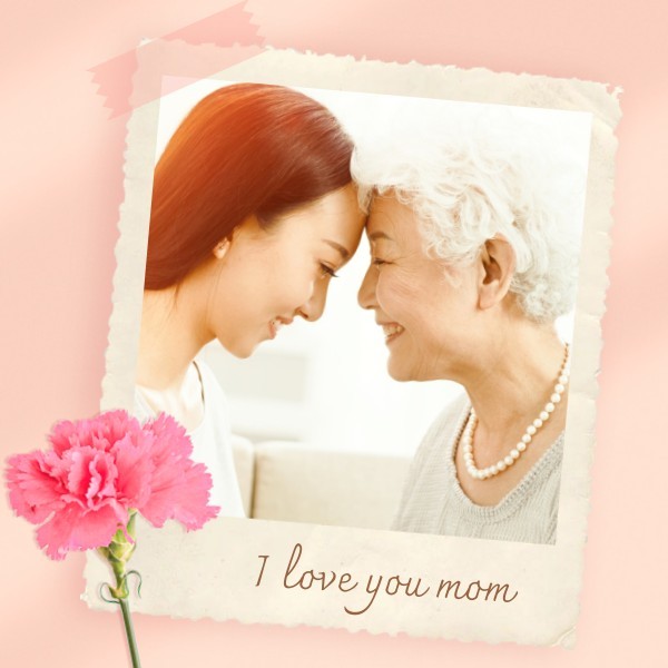 母亲节祝福妈妈温馨粉色图文公众号封面小图模板