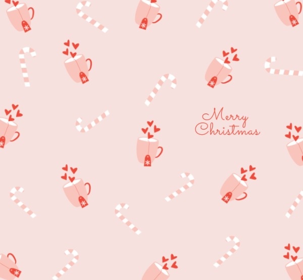 粉色圣诞节卡通杯子微信朋友圈封面