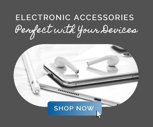 Grey Electronic Accessories Banner Ads