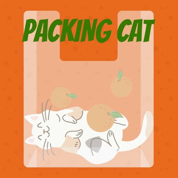 橙色卡通猫星人可爱塑料袋微信头像