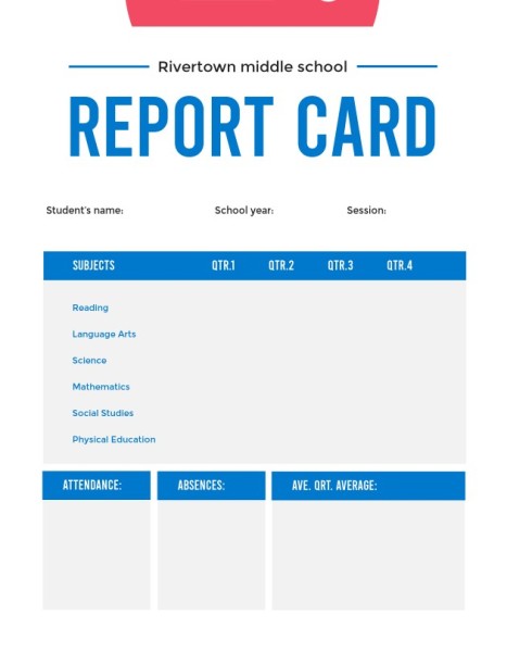 Middle School Report Card Maker: Create A Custom Middle School Report 