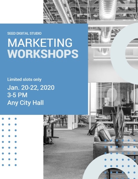 Blue And White Marketing Workshop