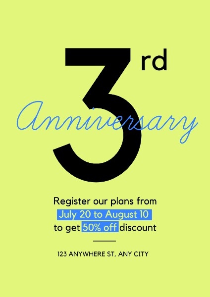 Simple Anniversary Promotion Discount