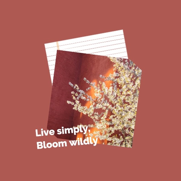 Red Life Blossom Quote