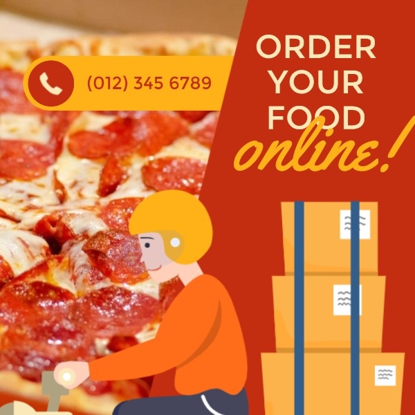 披萨在线订购广告Instagram帖子