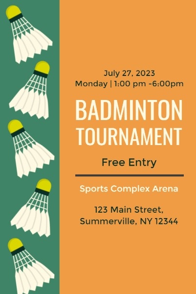 Badminton Tournament Poster