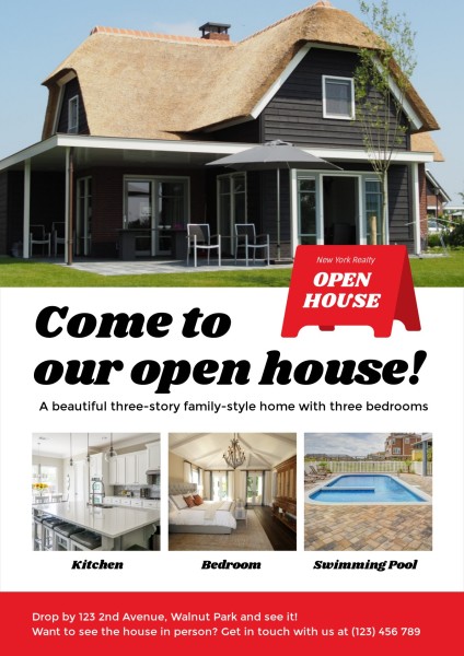 White Open House Promotion Poster