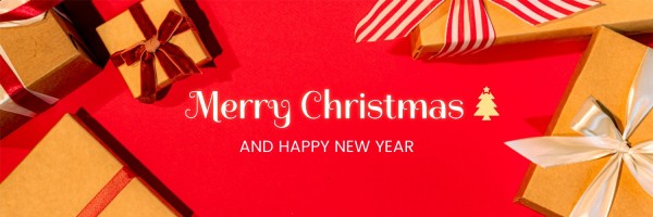 红色圣诞横幅Twitter封面