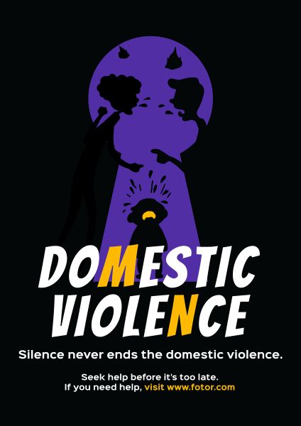 家庭暴力英文海报