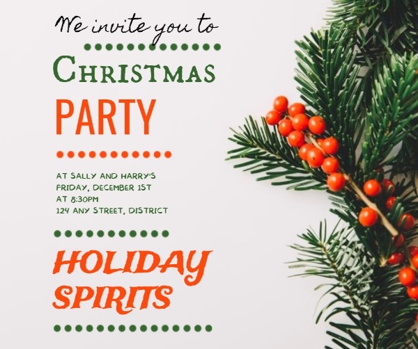 White Christmas Dance Party Invitation