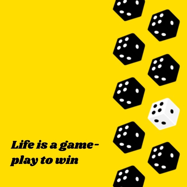 Yellow Game Dice Quote