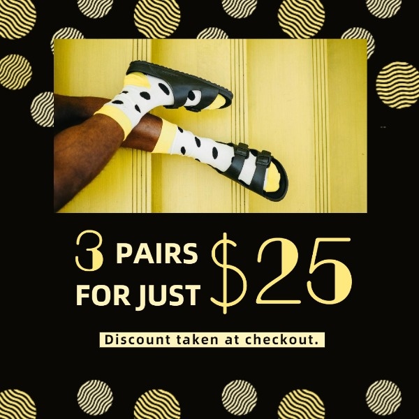 Black And Yellow Polka Dots Socks Sale