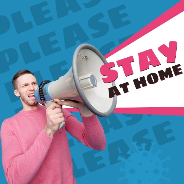 Blue Stay At Home Graphics